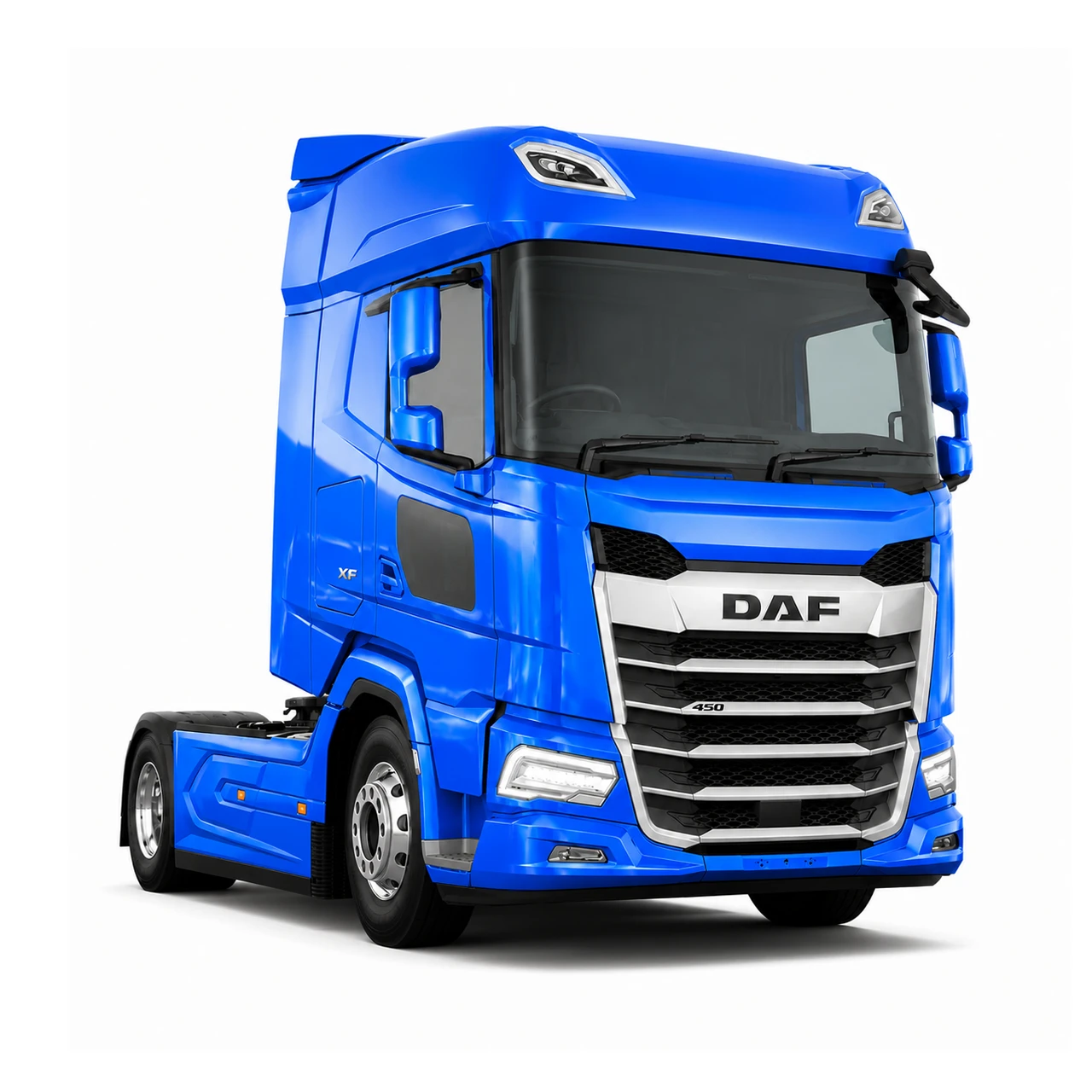 پارت یار – نمای سهربع کامیون کشنده DAF XF 450 آبی، مرجع تخصصی فروش قطعات یدکی اصلی و OEM داف سنگین
