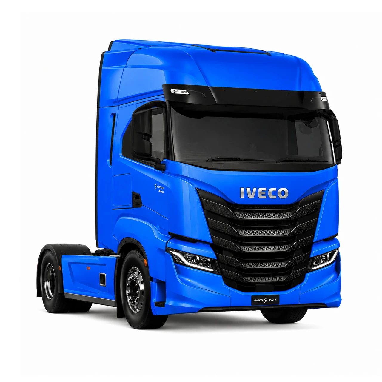 پارت یار – نمای سه‌ربع کامیون کشنده Iveco S-Way آبی، فروش قطعات یدکی اصلی و OEM ایویکو سنگین