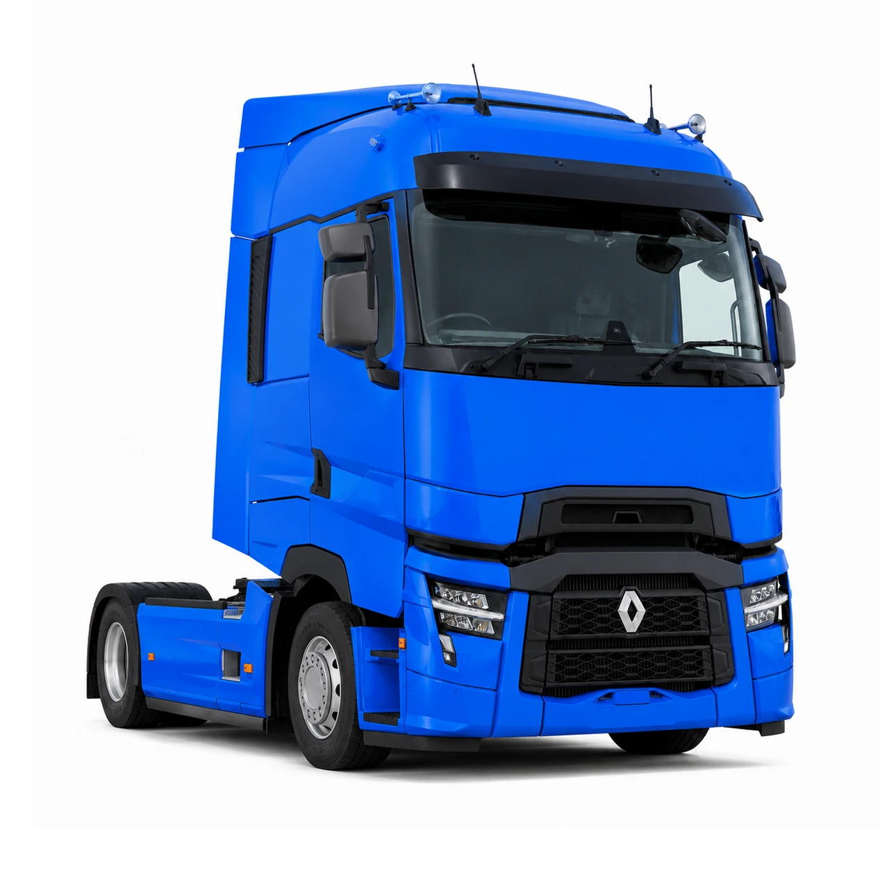 پارت یار – نمای سه‌ربع کامیون کشنده Renault Trucks T آبی، مرجع تخصصی قطعات یدکی رنو تراکس سنگین